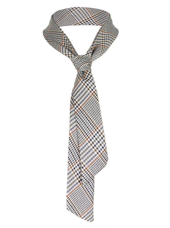 Steamland British Retro Checked Narrow Necktie