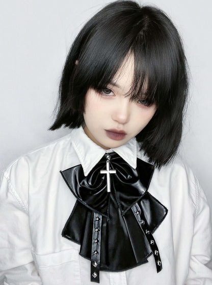 gothic dark punk ribbon neck accessory