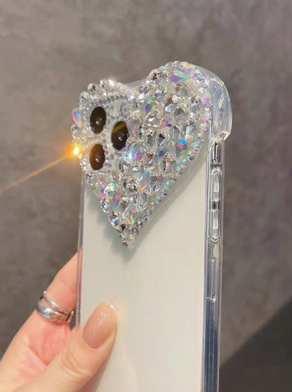 宝石心形设计硅胶手机壳