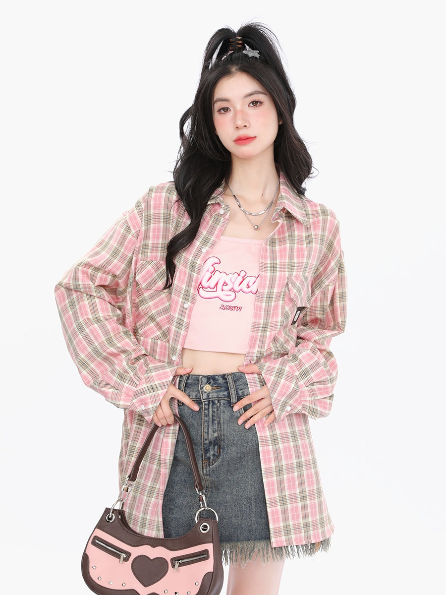 Retro Check Loose Shirt Jacket