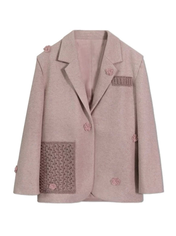 Retro Dusty Pink Rose Design Jacket