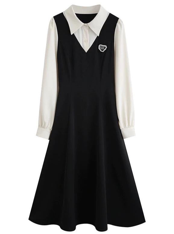 Preppy Polo Faux Two Piece Dress