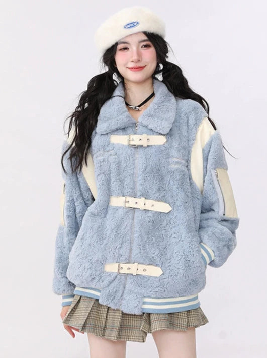 Designed lambswool loose cotton coat