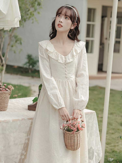 Frill Color Embroidered Fairy Dress