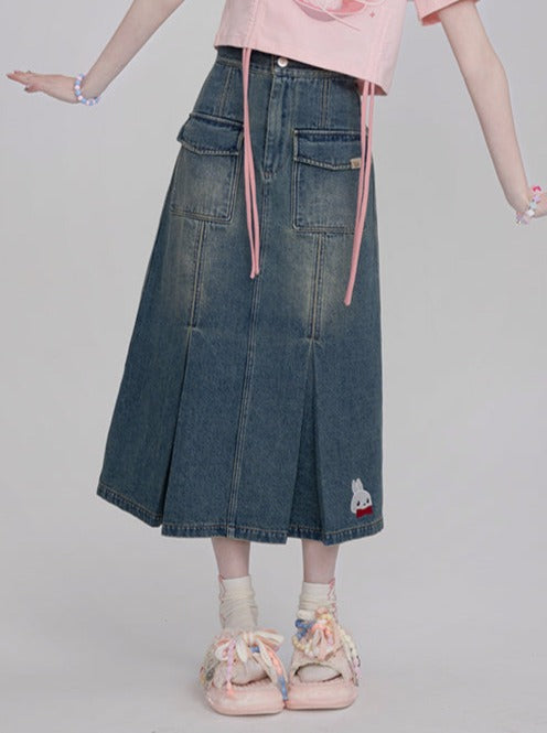Rabbit One Point Long Skirt