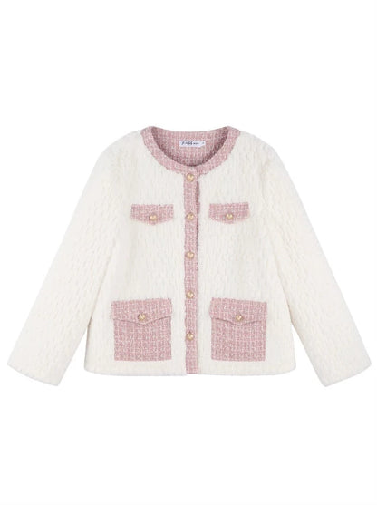 Pink Tweed Boa Fragrance Jacket