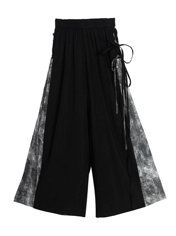 Ink Print Wide Leg Pants