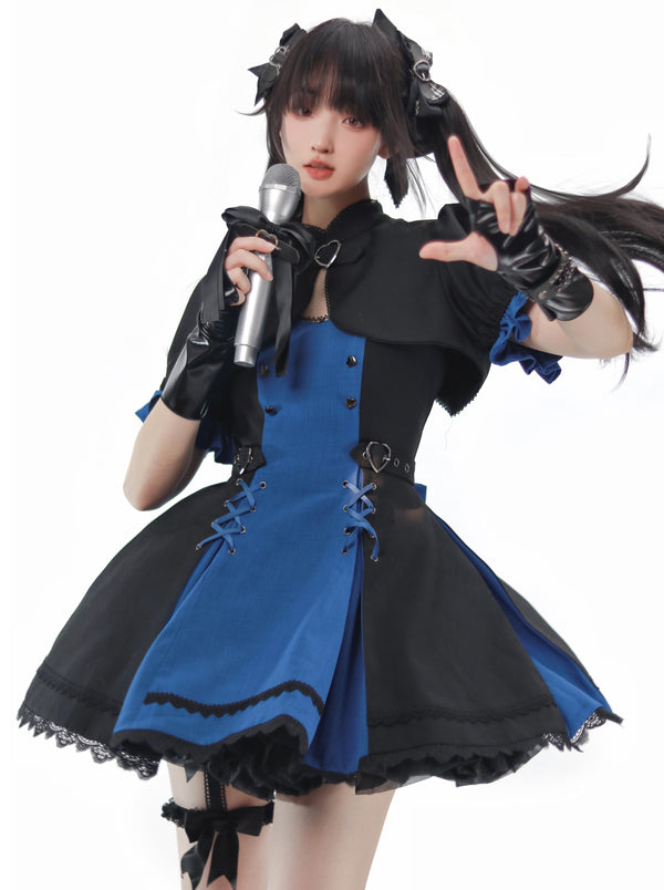 Dark idol skirt + short jacket