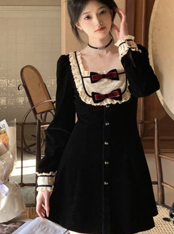 Pure Milk Sweat Skirt Double Ribbon Bet Betto Piece