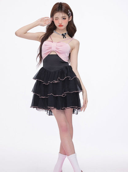 Steel heart rose ribbon tube top dress