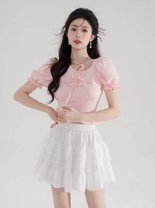 スイートパフスリーブTシャツ