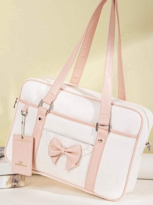 Pastel ribbon bag with pass case