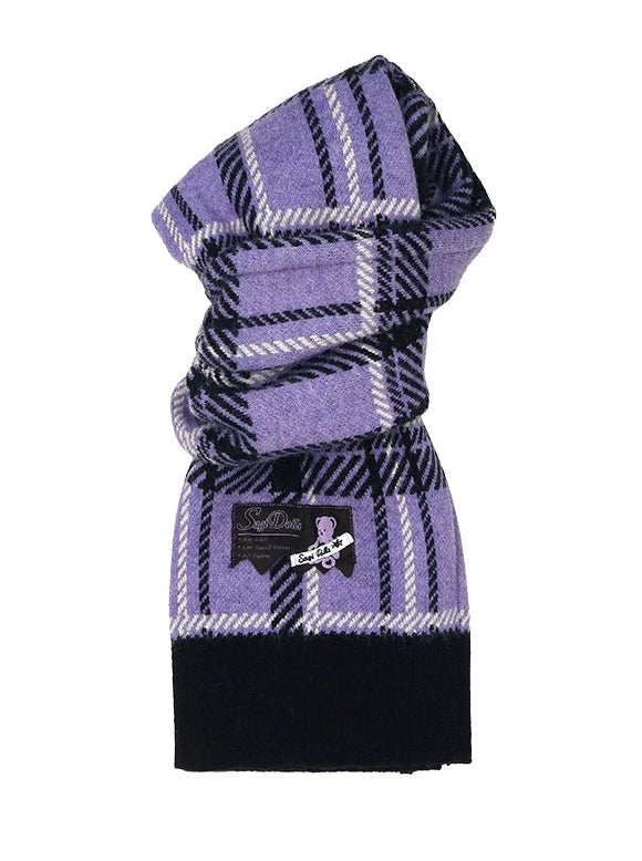 ニットパープルチェックマフラー