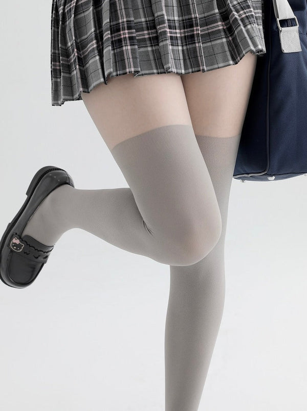 スクールフェイクニーハイタイツ