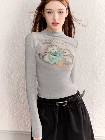 Retro Animal Design Tight Top