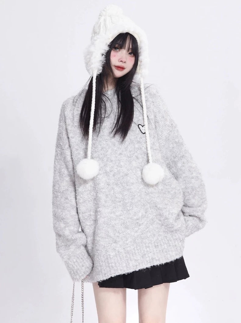 Fur Pom-Pom Knit Cap