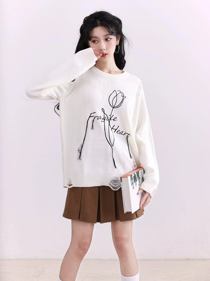 Tulip Damaged Knit Top