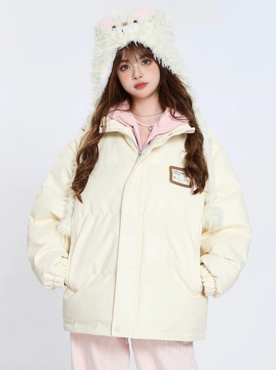 Milky Over Hood Down Jacket