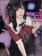 지뢰 하트 버클 스트랩 탑