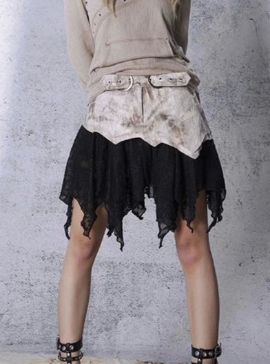 Wasteland Punk Asymmetrical Skirt