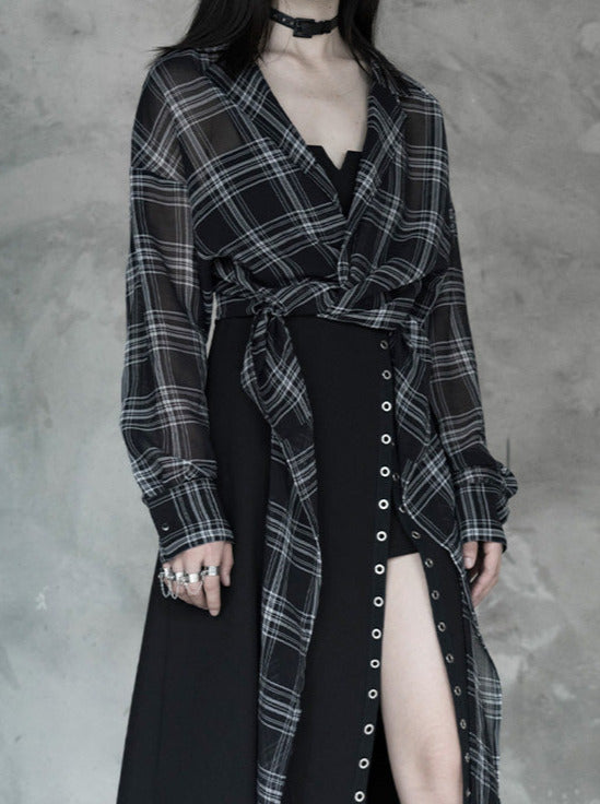 Sheer Check Sun Protect Chiffon Shirt