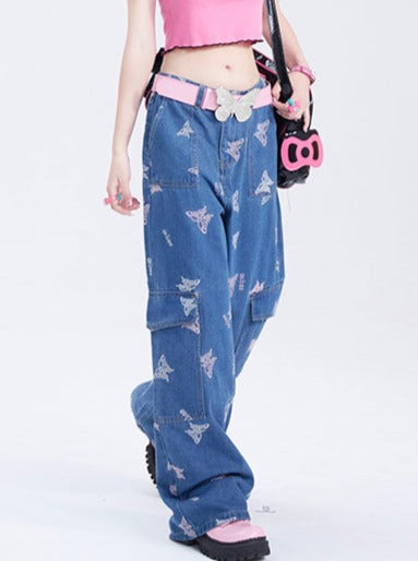 Butterfly Loose Over Y2K Pants