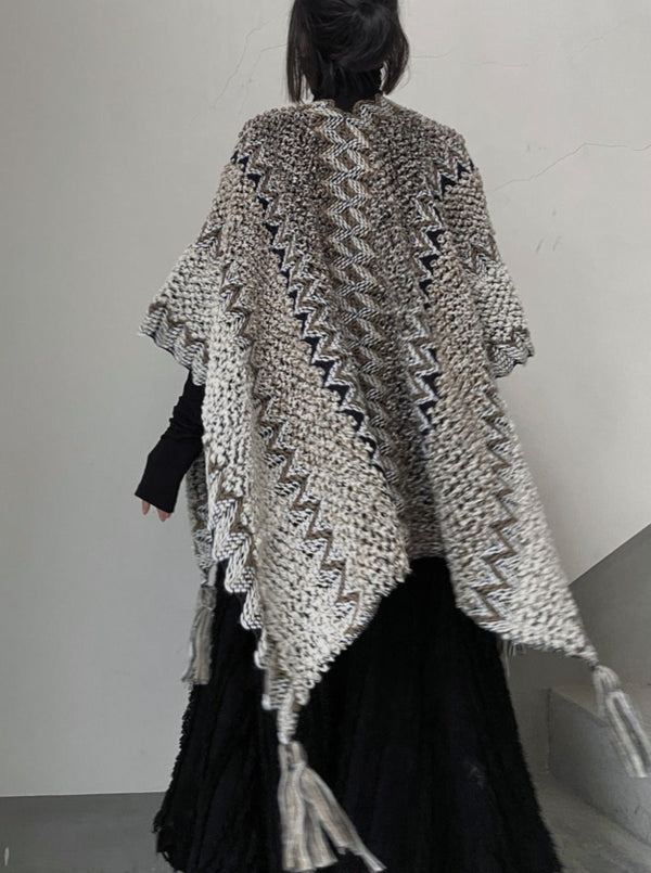 mode retro cape cardigan