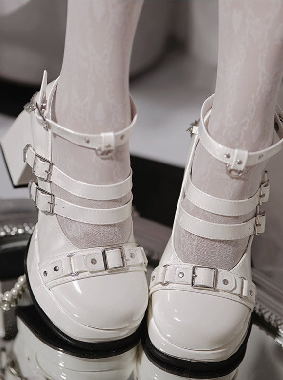 Jane Elegant Lolita Shoes Round Toe Gothic High Heels