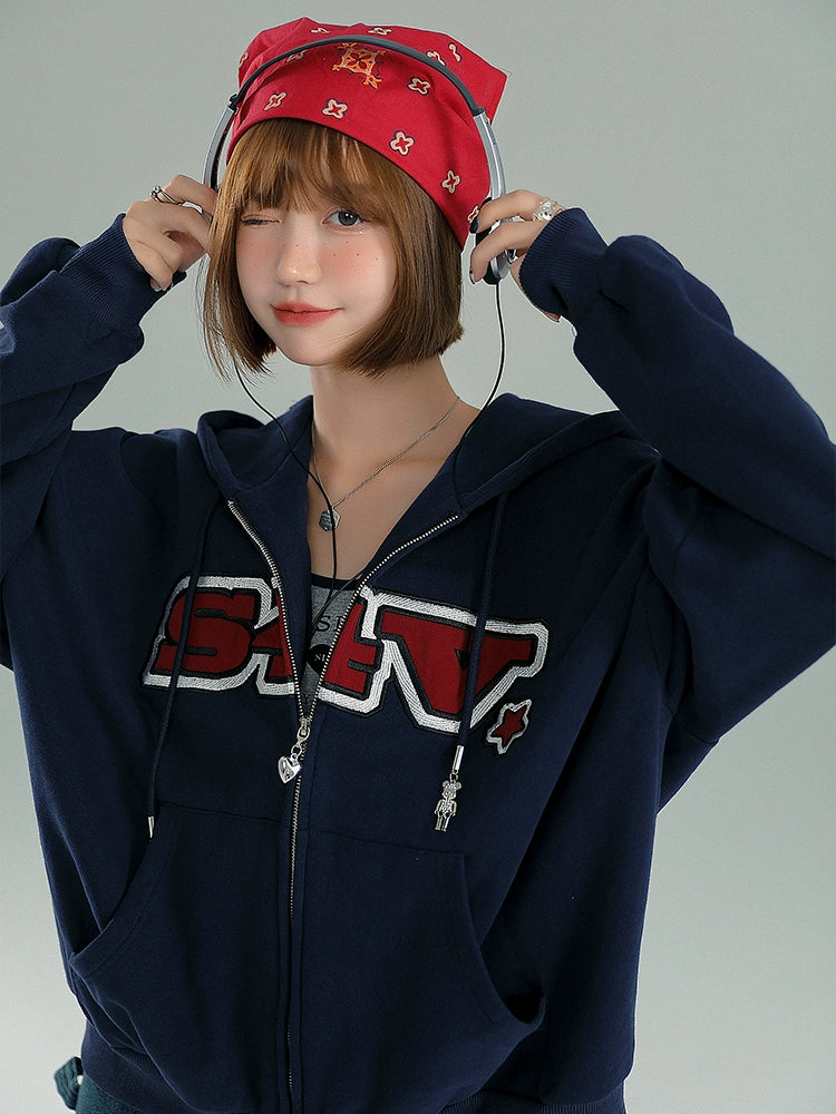 Loose American Retro Sweatshirt Hooded Hoodie