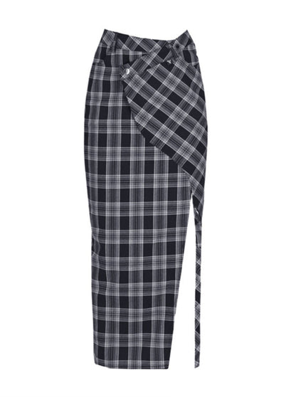 Asymmetric mode check slit pencil skirt
