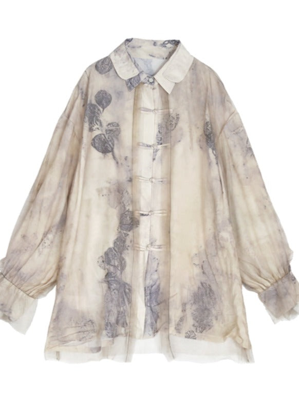 Retro Button China Shirt