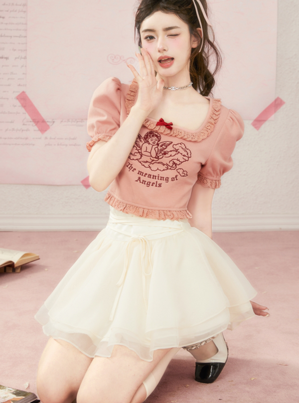 Fairy satin mesh skirt