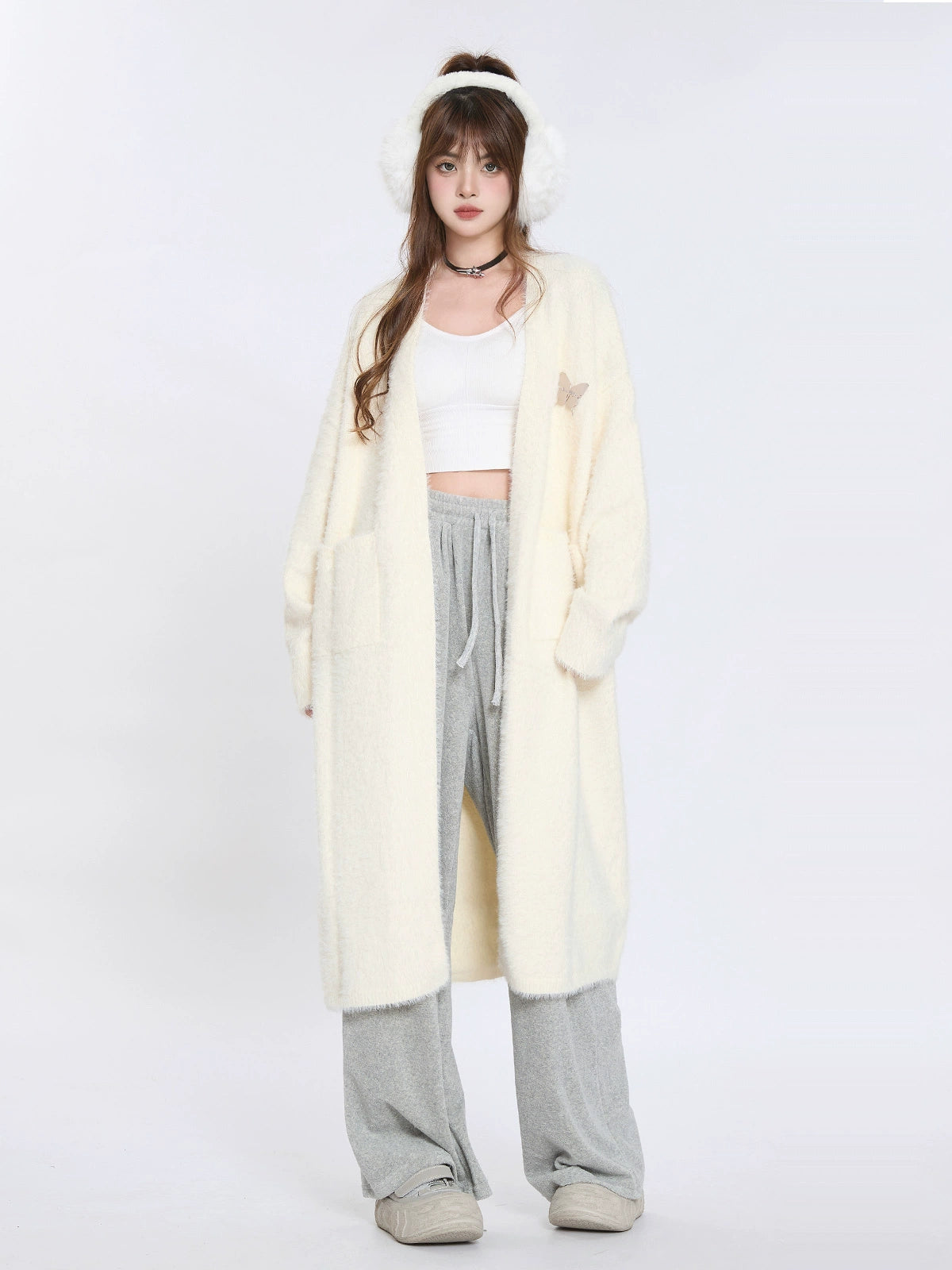 American Style Loose Long Cardigan Knit