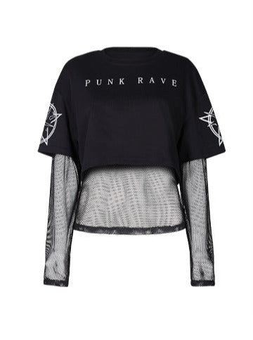 Punk Rave Short T-shirt + Mesh Inner Long T