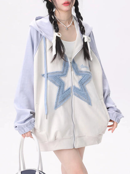 Sturlose Hooded Cardigan Sweatshirt