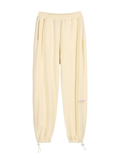 Beige Rainbow Letter Print Sweatpants