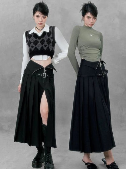 American slit design long skirt