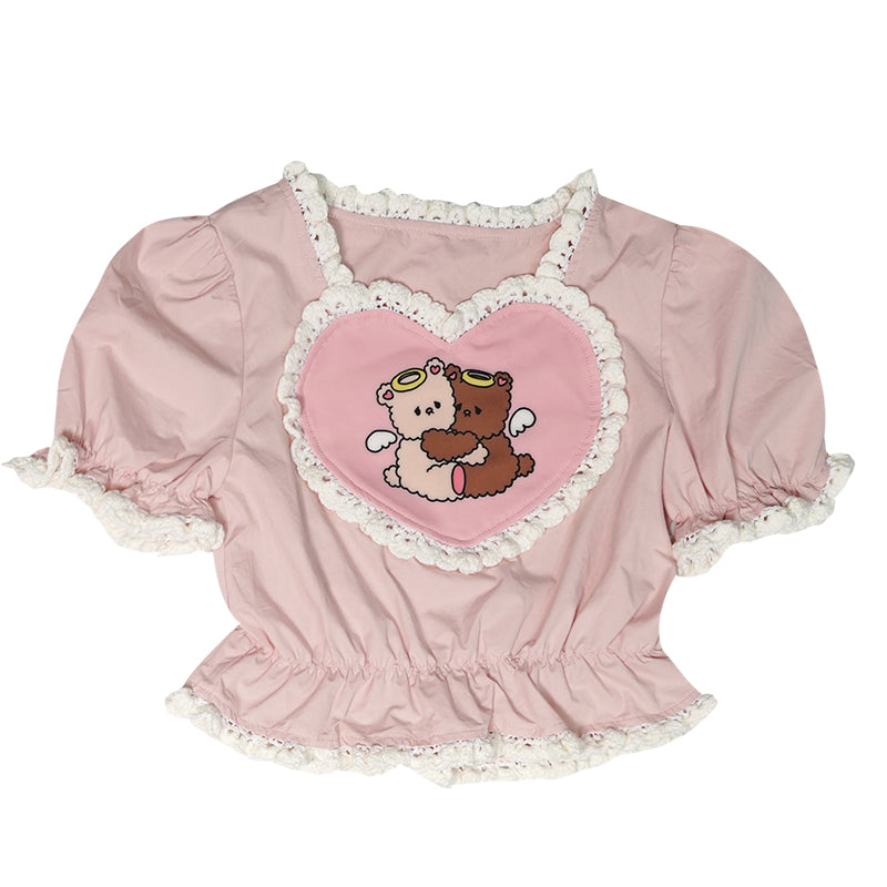 Bear Angel Purab Pink Top Shirt