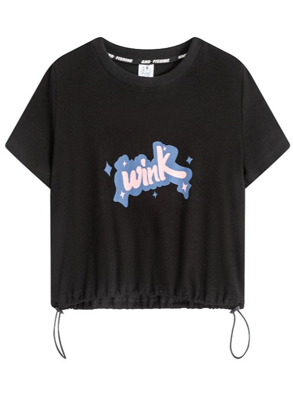 Loose Drawstring Waistless T-Shirt