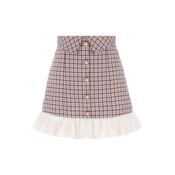 パフスリーブサスペンダートップス＋フリルスカート