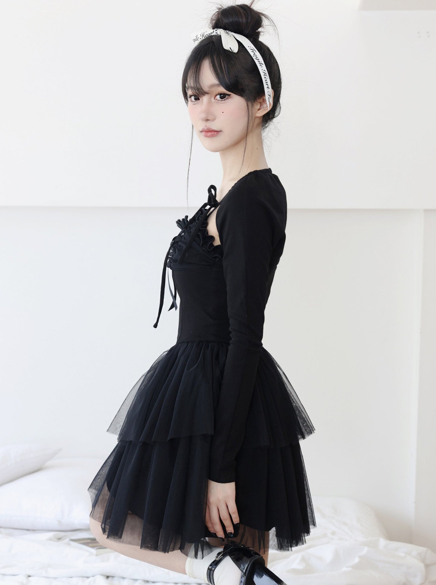 Rose Ballet Suspender Dress + Cardigan