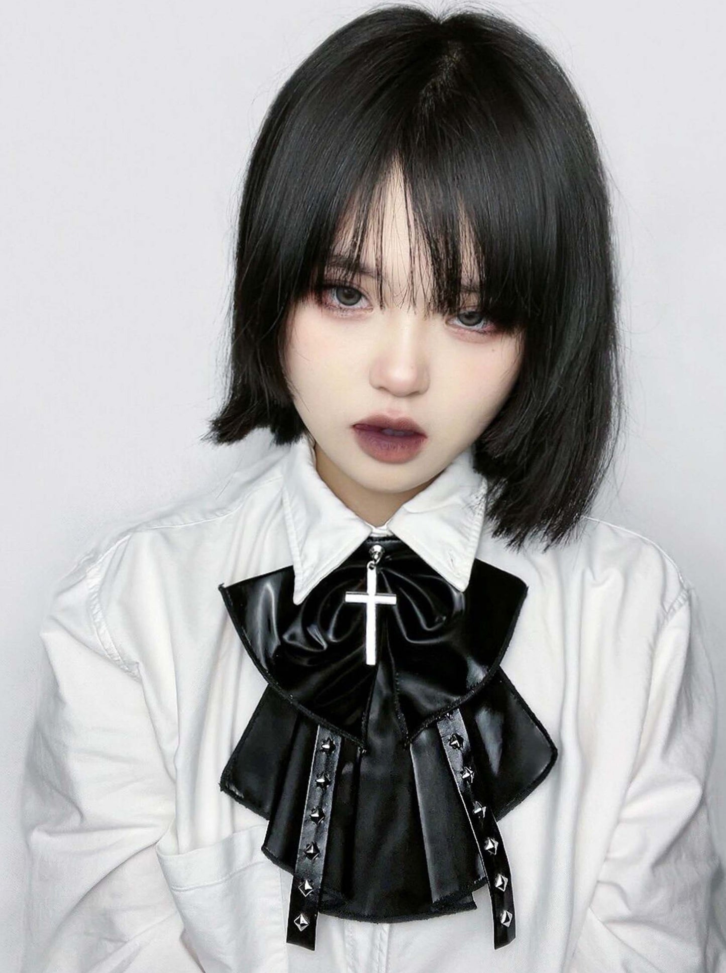 gothic dark punk ribbon neck accessory