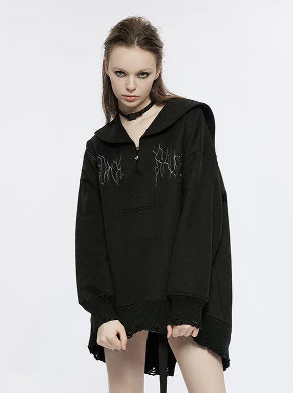 back slit embro mode pullover