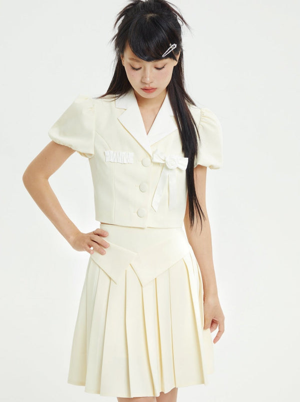 レトロイエロープリーツスカート