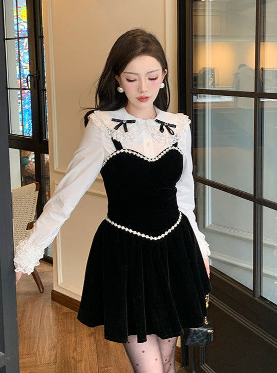 Beads Suspender Dress A Line Westritol Black Dress