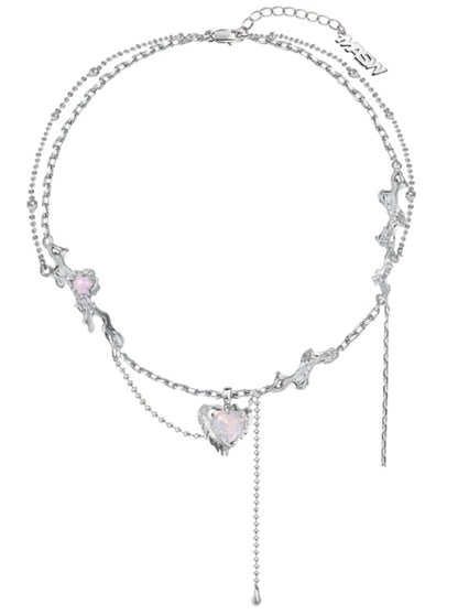 Sweet Cool Peach Heart Necklace