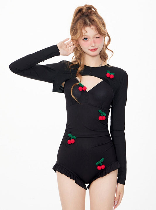 Cherry Black Vacation All -in Swimsuit