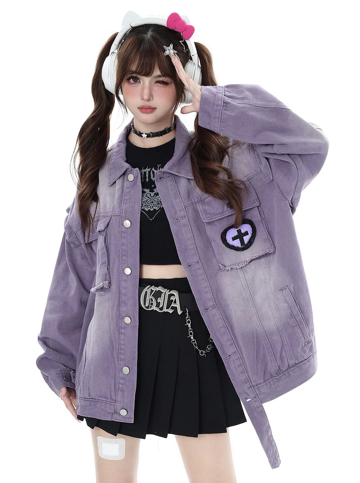 Crazy Girl Osh Purple Denim Jacket