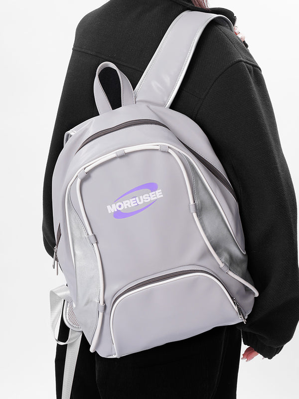 Piping Stitch Leather PC Backpack