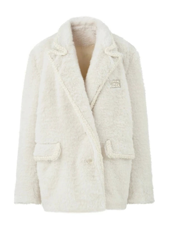 Snow Macaron Wool Fur Jacket